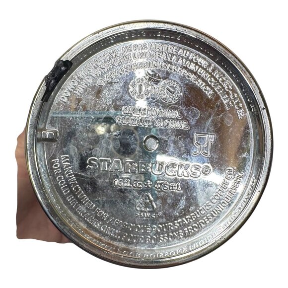 Starbucks 2023 Holiday Christmas Mirror Silver Grid Tumbler Grande 16oz Mosaic - Picture 3 of 8